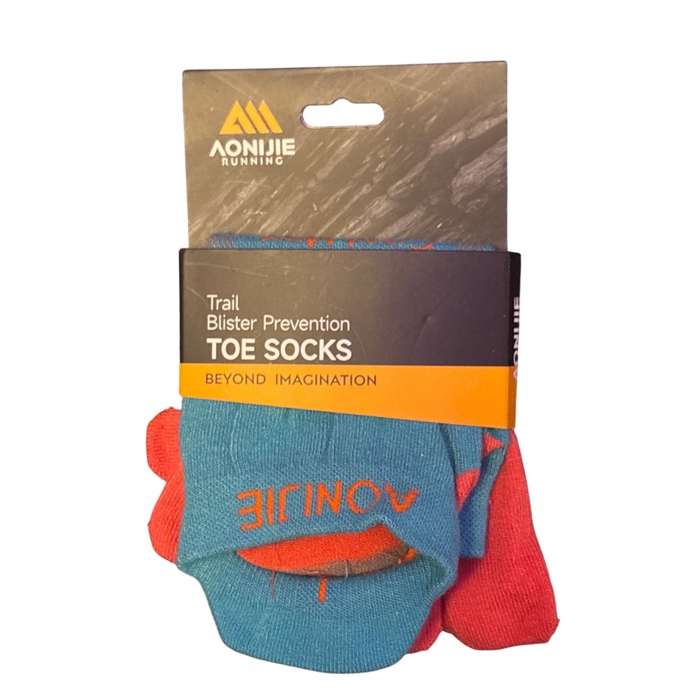 NEW Aonijie Blue Red Trail Blister Prevention Toe Socks Running Hiking Socks,  L